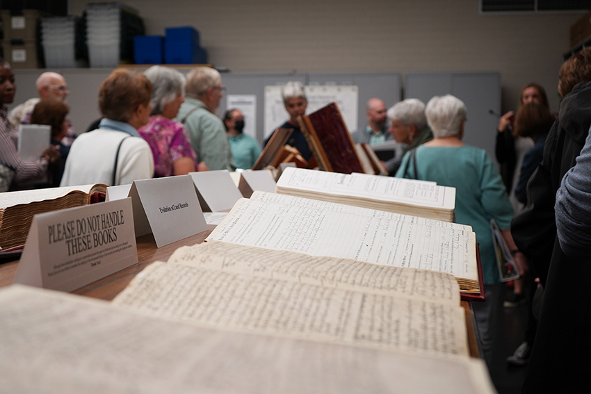Old documents exhibit at the Windsor Town Clerk's office